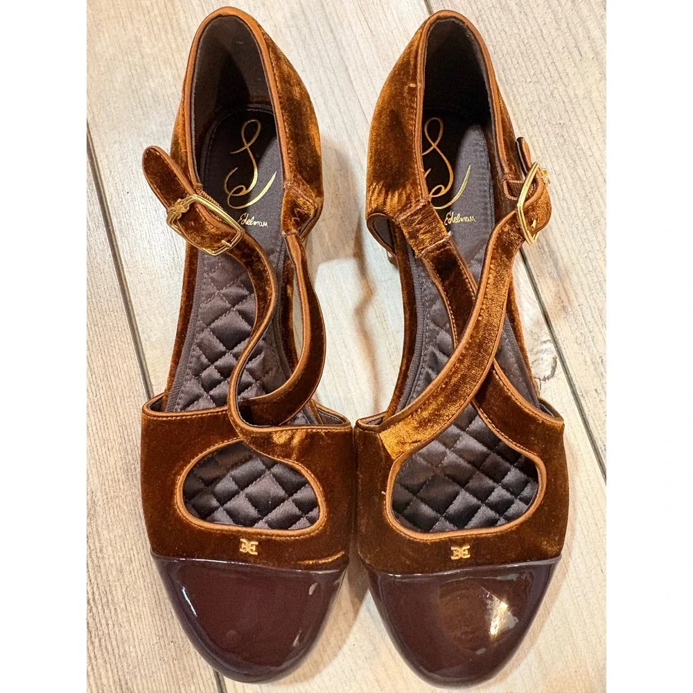 Sam Edelman Roxie Mary Jane Ballet Flats Women's 10.5 Brown Chic‎ Quiet Luxury